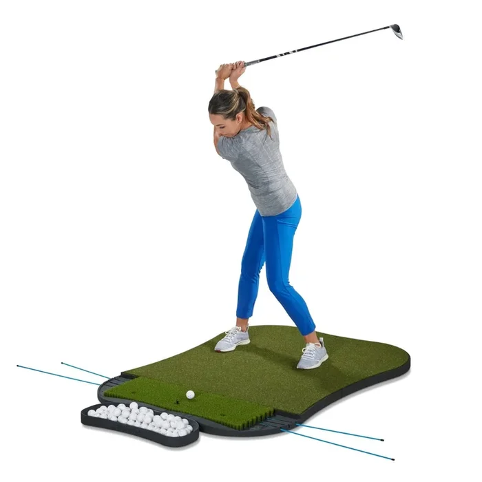 Fiberbuilt Grass Series Hourglass Pro Studio Golf Mat – Single Hitting