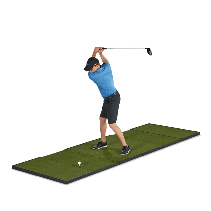 Fiberbuilt Player Preferred 12’x4′ Studio Golf Mat – Double Hitting
