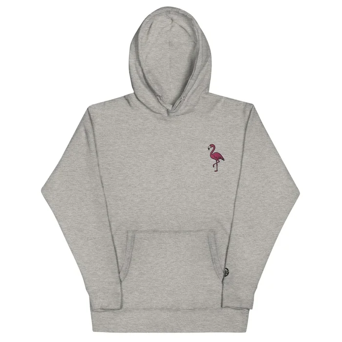 Flamingo Embroidered Cotton Hoodie – Stay Cozy, Stay Cool