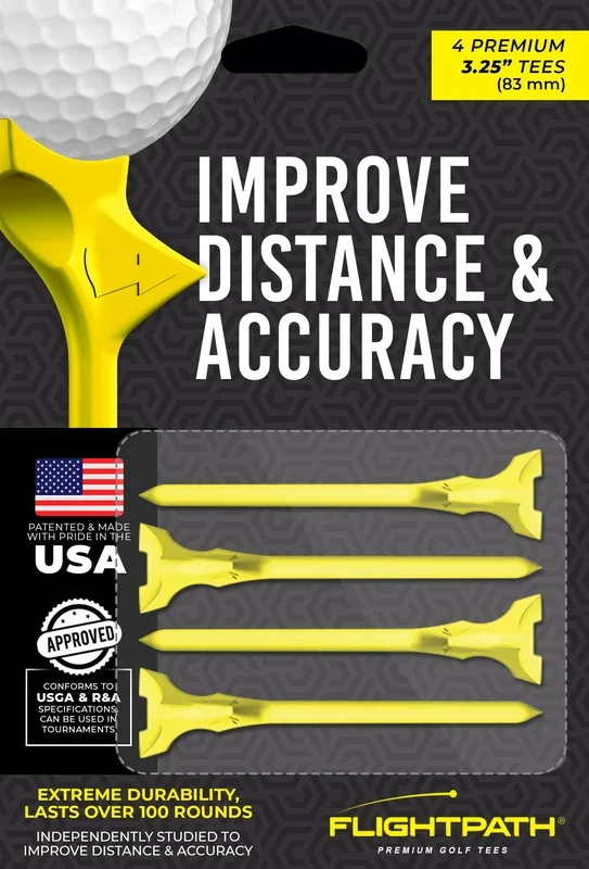 FlightPath Yellow Golf Tees Pack of 4