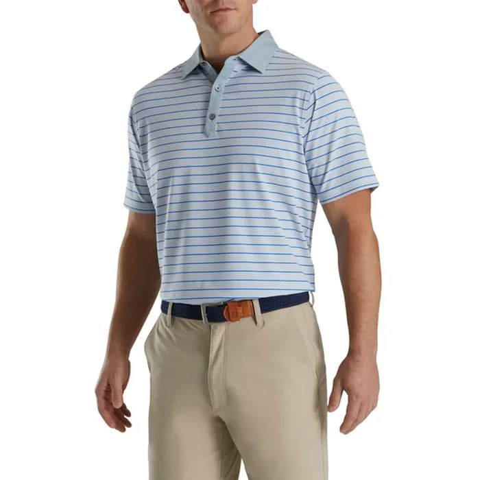 FootJoy Accented Stripe Lisle Self Collar Polo