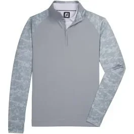FootJoy Camo Colorblock Mid-Layer Golf Pullover – Grey