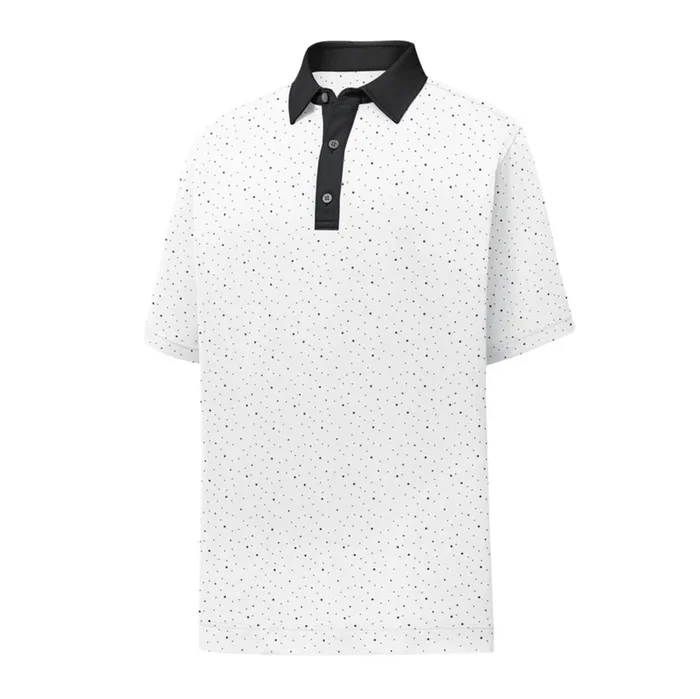 FootJoy Lisle Multi Dot Print Self Collar Polo