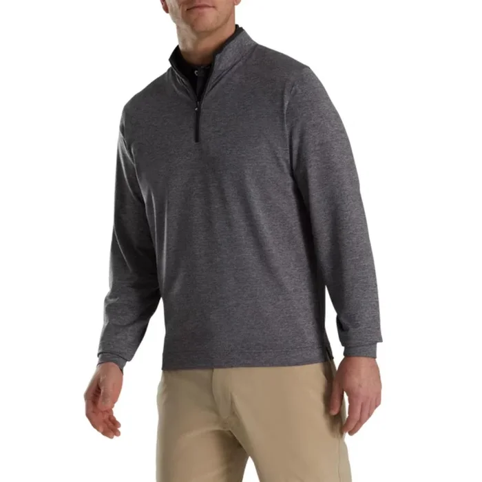FootJoy Men’s Lightweight Solid Mid-Layer Heather Charcoal Pullover 25