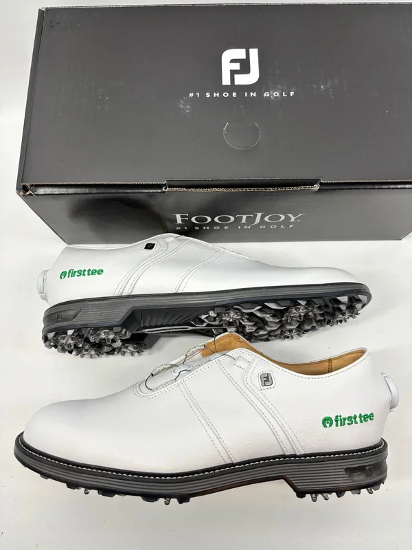 Footjoy Myjoys Premiere Series BOA Packard Golf Shoes White First Tee 9.5 Medium