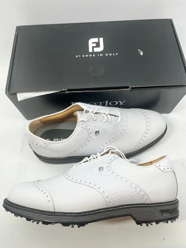Footjoy Myjoys Premiere Series Wilcox Golf Shoes White Custom Gator 6.5 Wide
