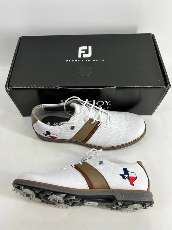 Footjoy MyJoys Premiere Series Women’s Golf Shoes White Brown Texas 8.5 Narrow