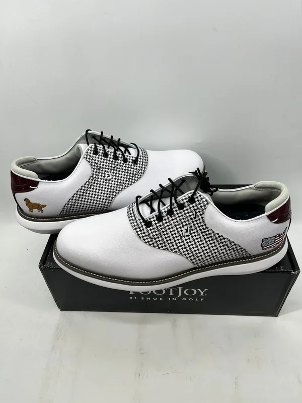 Footjoy Myjoys Traditions Series Golf Shoes Custom USA Dog 13 Medium