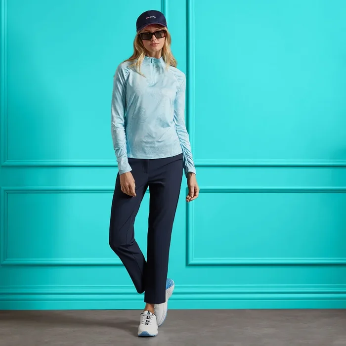 G/Fore Stretch Performance Twill Mid Raise Womens Straight Trouser – Twilight