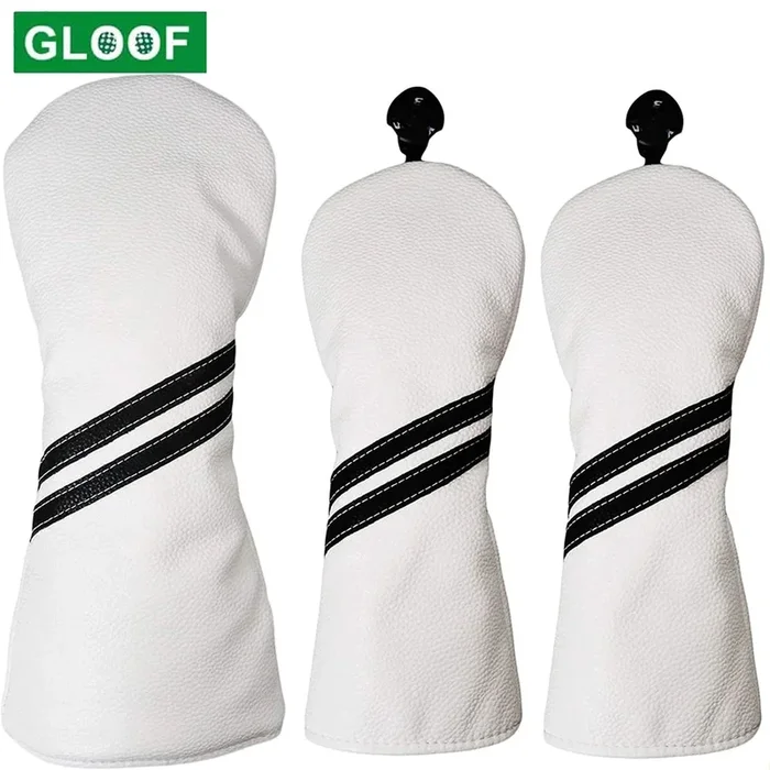 Golf Club Headcover Set (3-Piece) – Driver & 2 Fairway Covers with Rotating Number Plates