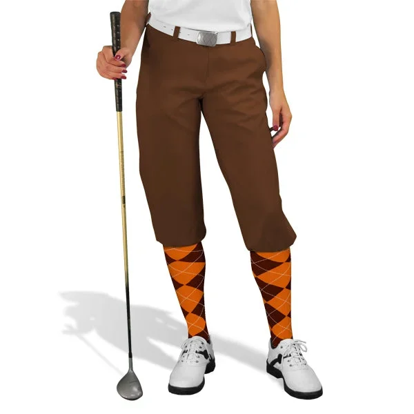 Golf Knickers: Ladies ‘Par 3’ Microfiber Golf Knickers – Brown