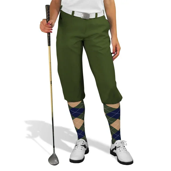 Golf Knickers: Ladies ‘Par 3’ Microfiber Golf Knickers – Olive