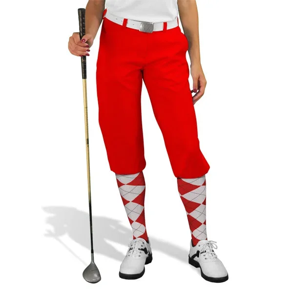 Golf Knickers: Ladies ‘Par 3’ Microfiber Golf Knickers – Red