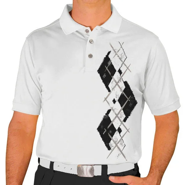 Golf Knickers: Men’s Argyle Paradise Golf Shirt – Black/White