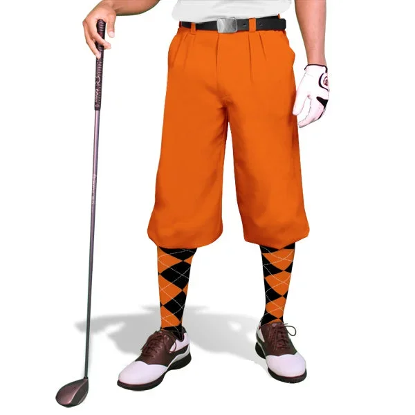 Golf Knickers: Mens ‘Par 3’ Microfiber Golf Knickers – Orange