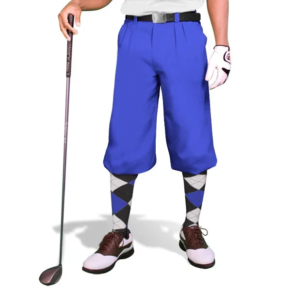 Golf Knickers: Mens ‘Par 4’ Cotton/Ramie Golf Knickers – Royal