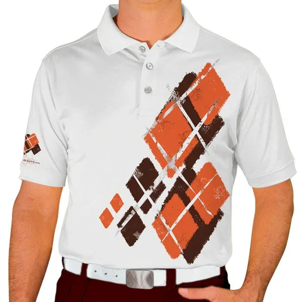 Golf Knickers: Mens Argyle Utopia Golf Shirt – KK: Brown/Orange