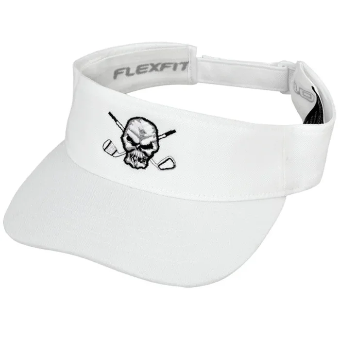 Golf Visor W/ Skull Design | White
