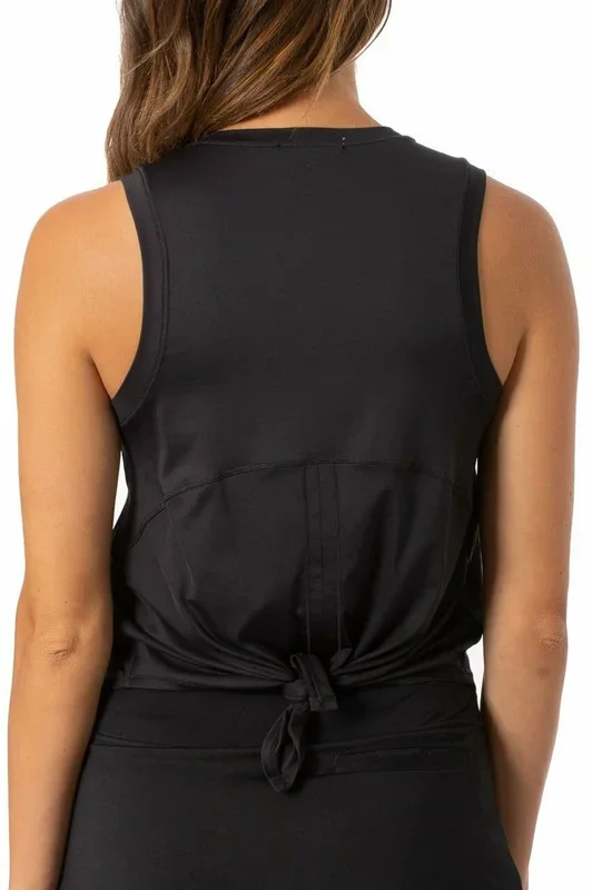 Golftini: Women’s Sport Tech Tie Top – Black