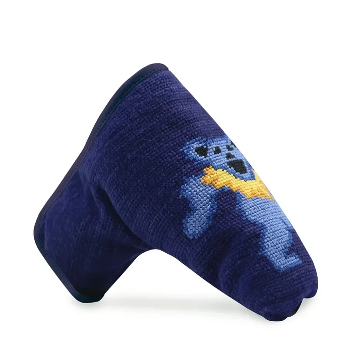 Grateful Dead Blade Putter Cover – Navy with Indigo Leather