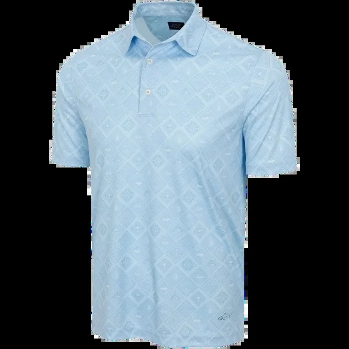 Greg Norman ML75 Microlux Golf Tile Print Men’s Polo