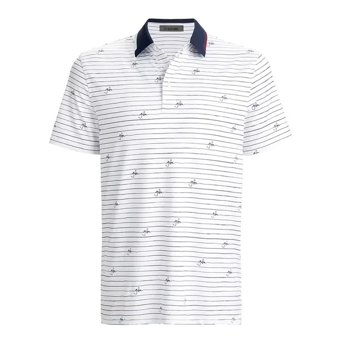 Gu002FFORE Men’s Script Stripe Tech Jersey Polo