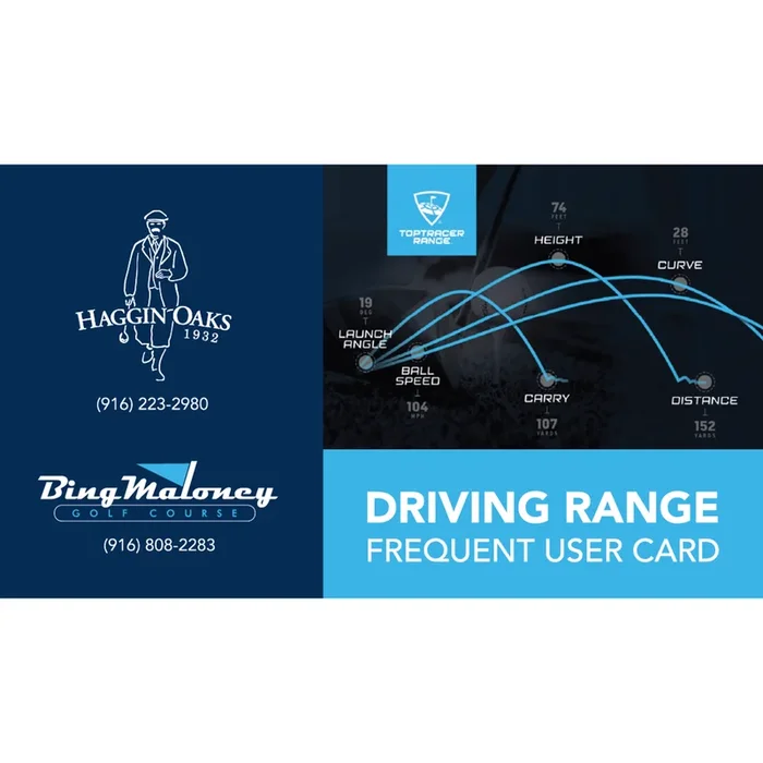 Haggin Oaks and Bing Maloney Driving Range Frequent User Bonus Card
