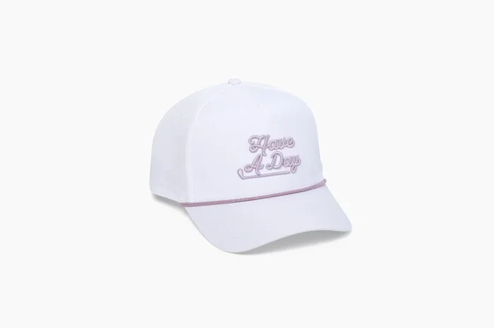 Have A Day White & Purple Rope Hat