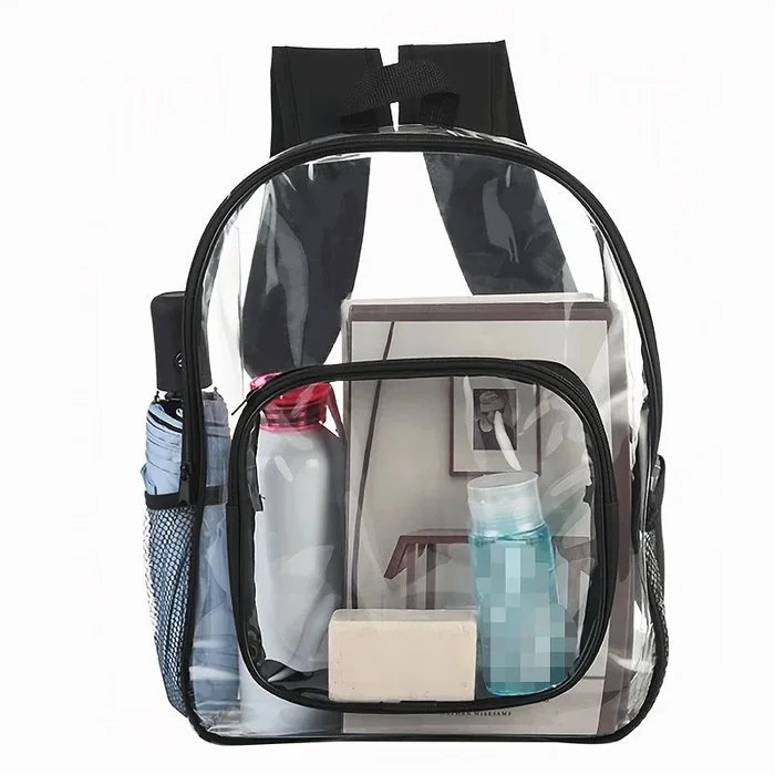 Heavy Duty Clear Backpack School Bag, Plastic Transparent Backpack For School, Work, Stadium,Travel