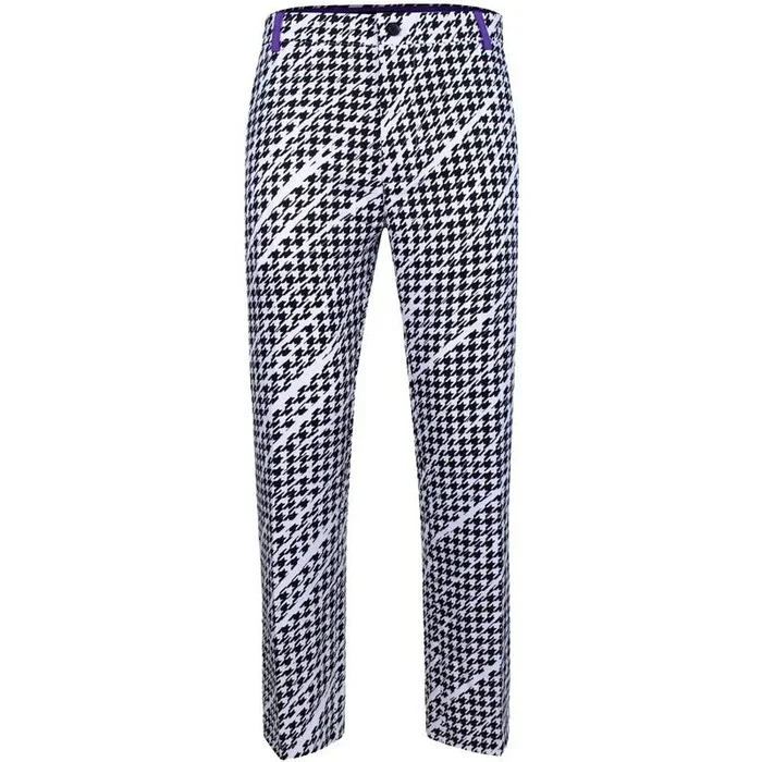 Houndstooth ProCool Golf Pants (Black/White/Purple)