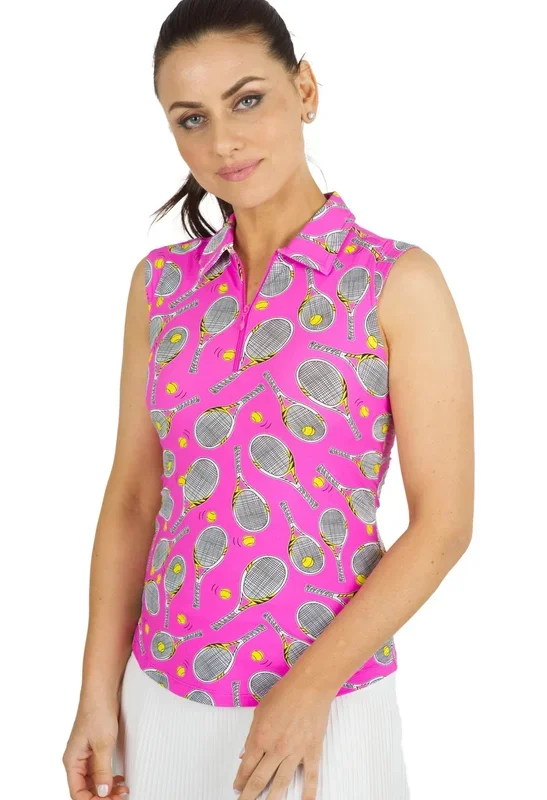 IBKUL Women’s Venus Skin Print Sleeveless Polo – 14493