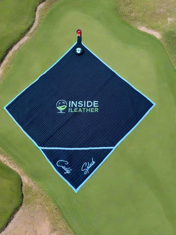 Inside The Leather Golf Pocket Mag Towel – Black