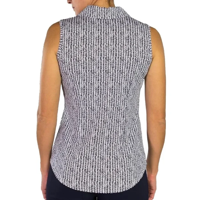 JoFit Sleeveless Golf Polo – Herringbone