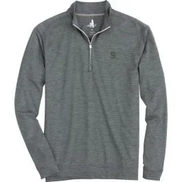 johnnie-O Michigan State Spartans Vaughn Striped PREP-FORMANCE 1/4 Zip Golf Pullover