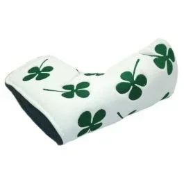 JP Lann Lucky 4 Leaf Clover Irish Putter Headcover White