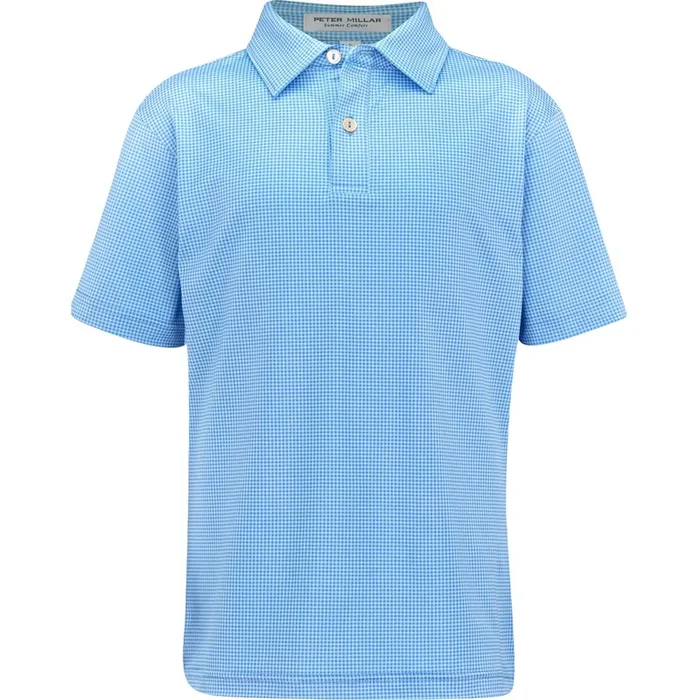 Juniors’ Gingham Performance Jersey Polo