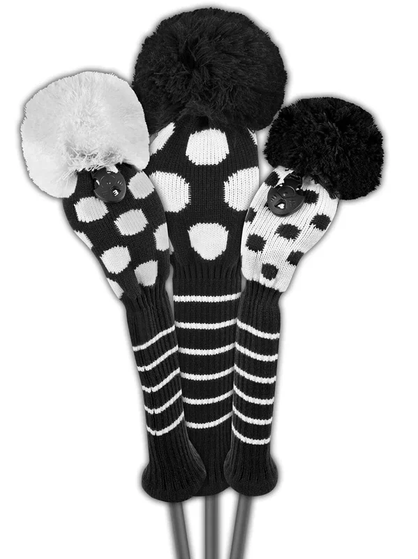 Just 4 Golf – Dot Headcover Set – Black and White