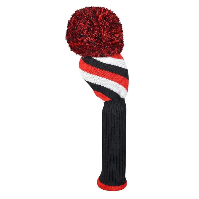 Just 4 Golf: Driver Headcover – Diagonal Stripe Red, Black, & White