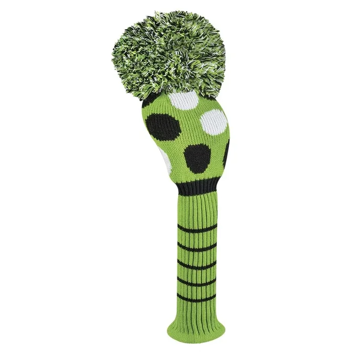 Just 4 Golf: Driver Headcover – Large Multi Dot – White, Black and Lime
