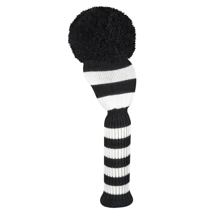 Just 4 Golf: Driver Headcover – Wide Stripe – Black & White
