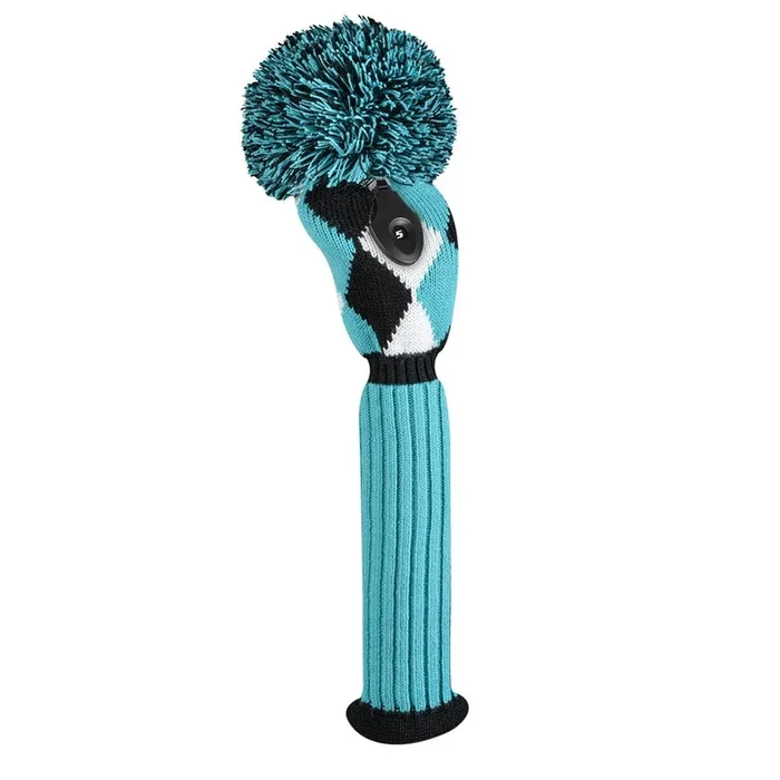 Just 4 Golf: Fairway Headcover – Diamond – Turquoise, Black & White