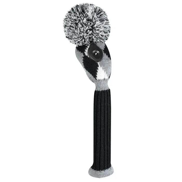 Just 4 Golf: Hybrid Headcover – Diamonds – Gray, Black & White