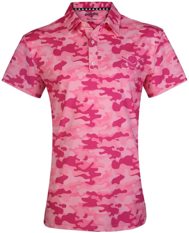 Ladies Camo Cool-Stretch Golf Shirt | Pink