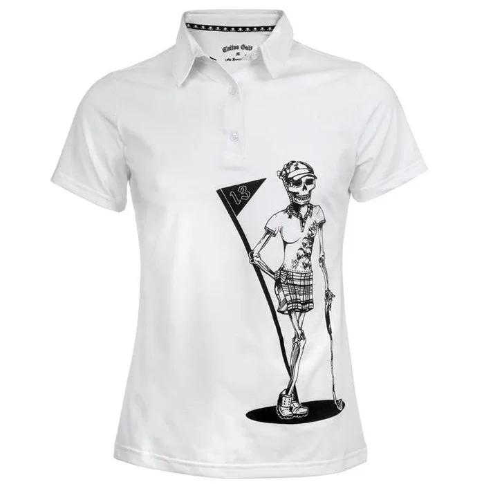 Ladies Mrs. Bones Golf Shirt | Tattoo Golf | White