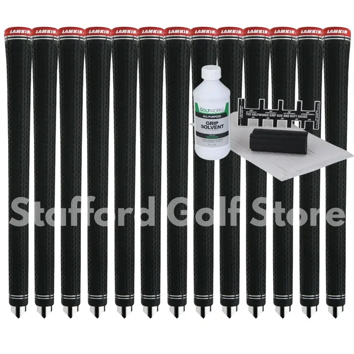 Lamkin Crossline 360 Black Grips (13pcs) + Golf Regripping Kits