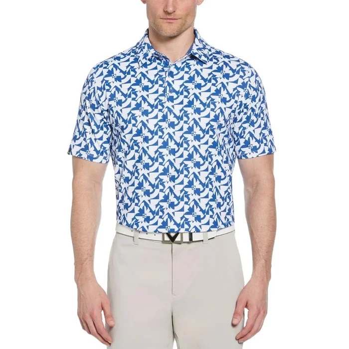 Layered Floral Print Polo