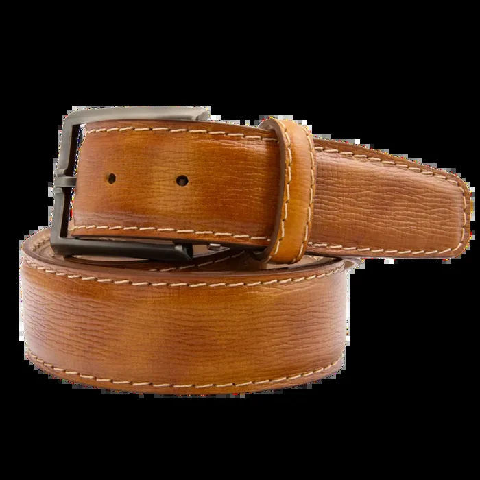 Len Belt Textured Marble Calf Belts