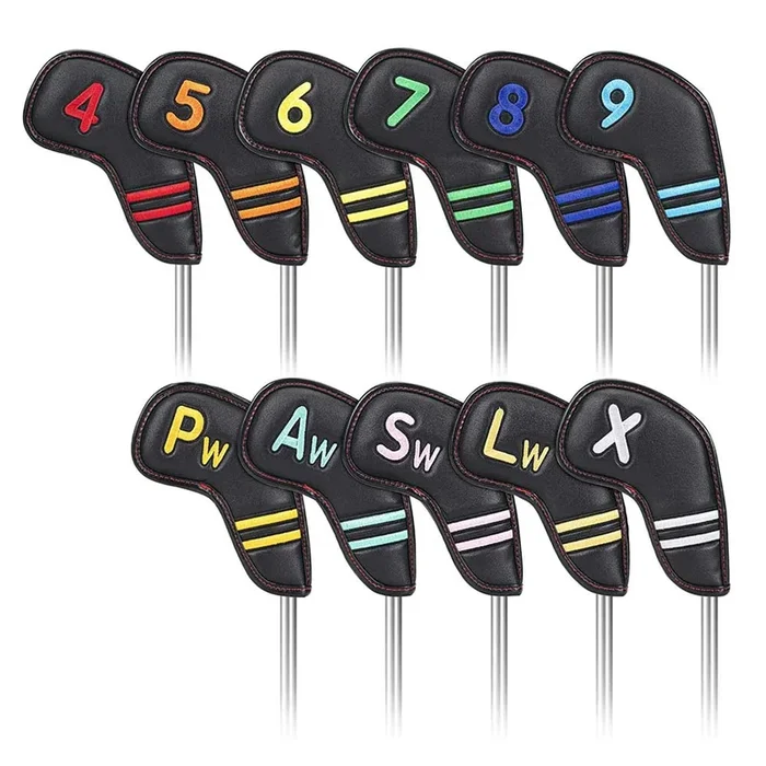 Lesmart Colorful Number Embroidered PU Golf Iron Covers