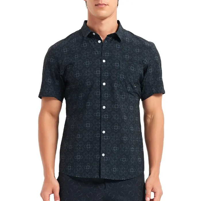 Lesmart Men’s Black Printed Lightweight Golf Shirts