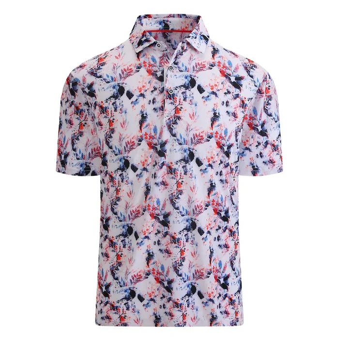 Lesmart Men’s Print Moisture Wicking Golf Polo Shirt